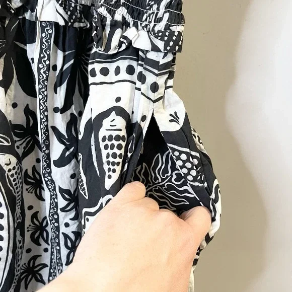 ANTHROPOLOGIE FARM RIO POPLIN BEADED TROPICAL CELESTIAL SUNS MIDI DRESS M - Picture 6 of 11